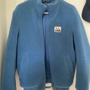 Zara Men’s Fleece Jacket in Blue Steel Small Unisex